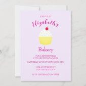 Cupcake Baking Birthday Einladung (Vorderseite)