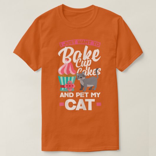 Cupcake Baking Cat Eigentümer T - Shirt (Design vorne)