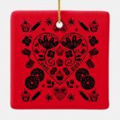 Cupcake Baking Folk Keramikornament (Rückseite)