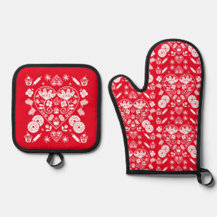 Cupcake Baking Folk Ofenhandschuh & Topflappen-Set