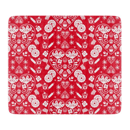 Cupcake Baking Folk Schneidebrett (Vorderseite)