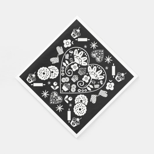 Cupcake Baking Folk Serviette (Ecke)