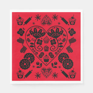 Cupcake Baking Folk Serviette