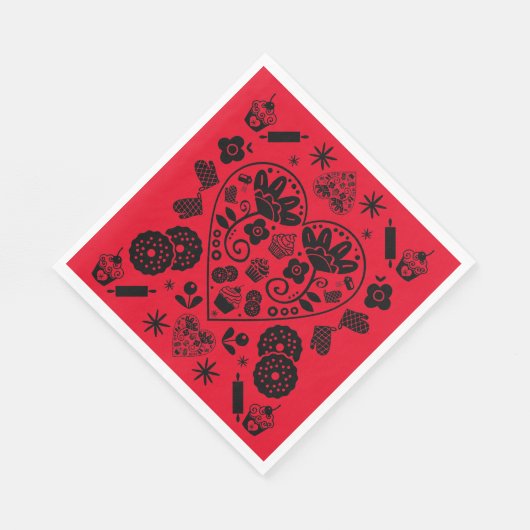 Cupcake Baking Folk Serviette (Ecke)