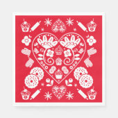 Cupcake Baking Folk Serviette (Vorderseite)