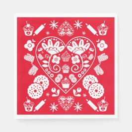 Cupcake Baking Folk Serviette