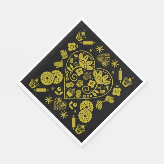 Cupcake Baking Folk Serviette (Ecke)