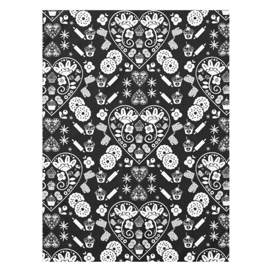 Cupcake Baking Folk Tischdecke (Vorderseite)