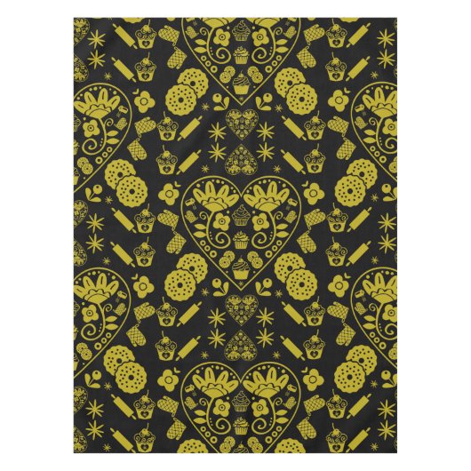 Cupcake Baking Folk Tischdecke (Vorderseite)