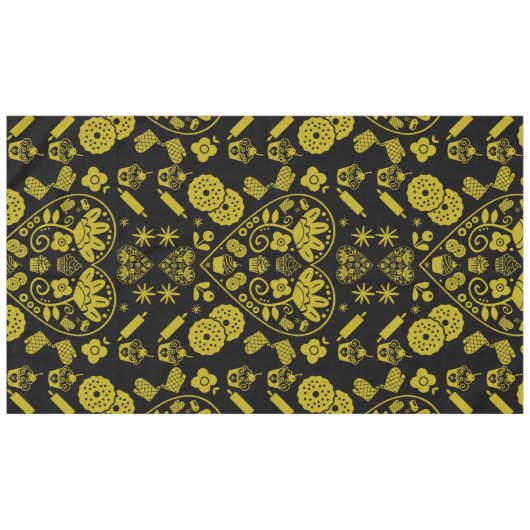 Cupcake Baking Folk Tischdecke (Vorderseite (Horizontal))