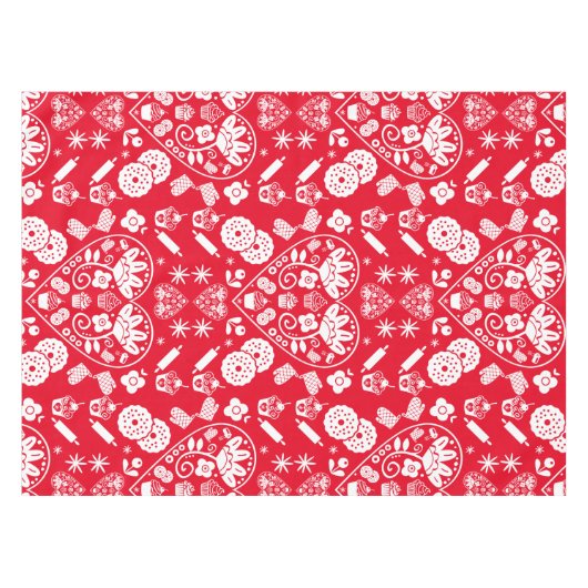 Cupcake Baking Folk Tischdecke (Vorderseite (Horizontal))