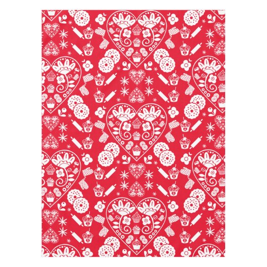 Cupcake Baking Folk Tischdecke (Vorderseite)