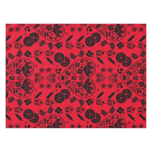 Cupcake Baking Folk Tischdecke (Vorderseite (Horizontal))