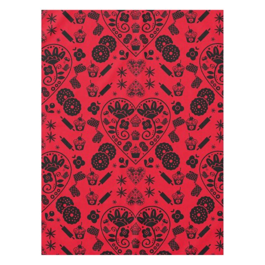 Cupcake Baking Folk Tischdecke (Vorderseite)