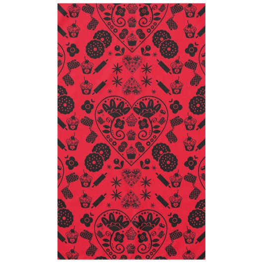 Cupcake Baking Folk Tischdecke (Vorderseite)