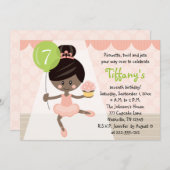 Cupcake Ballerina Geburtstag Einladung African Ame (Vorne/Hinten)