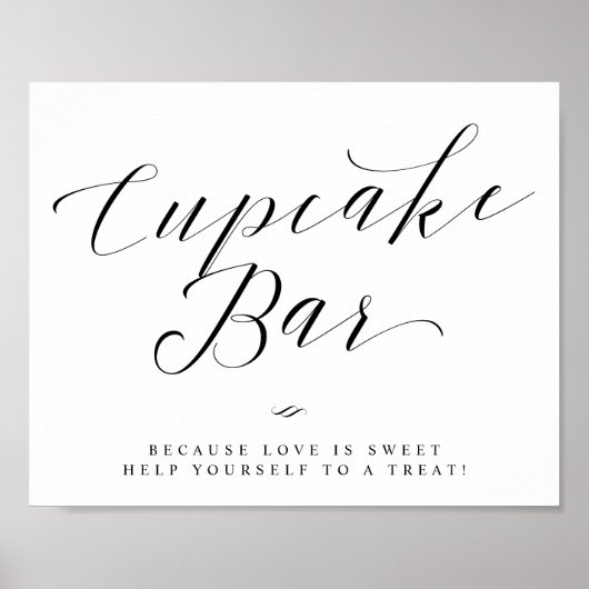 Cupcake Bar Chic Brautparty- oder Hochzeitsschild Poster (Vorne)