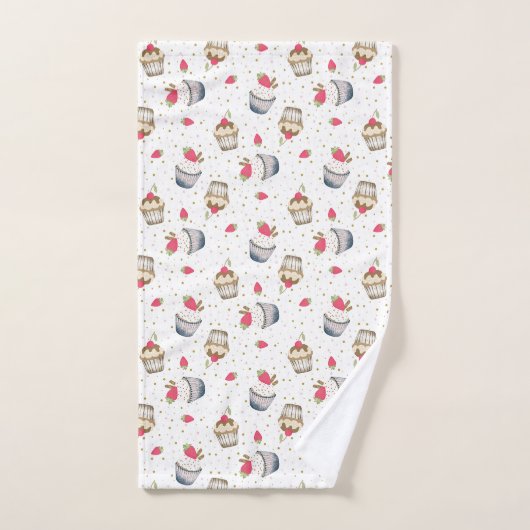 Cupcake Bath Handtuch Set - Pink Polka Dot Dessert (Handtuch)