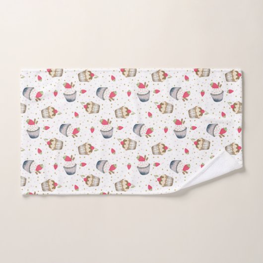 Cupcake Bath Handtuch Set - Pink Polka Dot Dessert (Handtuch)