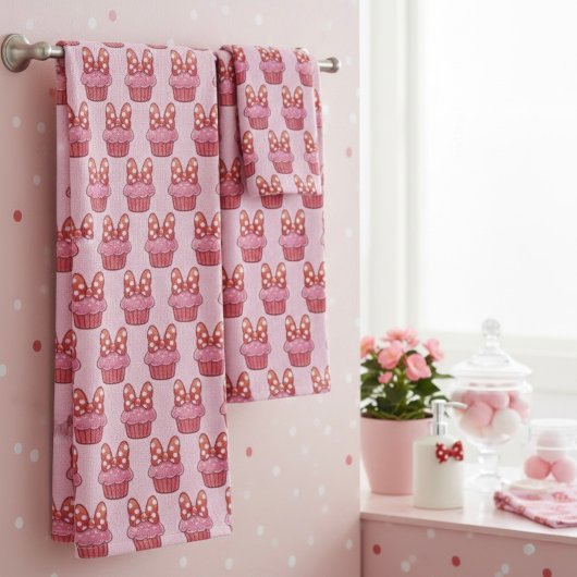 Cupcake Bath Towel Set
