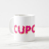 Cupcake Benutzerdefinierter rosa Text Kaffeetasse (Vorderseite Links)