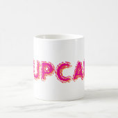 Cupcake Benutzerdefinierter rosa Text Kaffeetasse (Mittel)