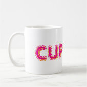 Cupcake Benutzerdefinierter rosa Text Kaffeetasse (Links)