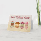 Cupcake Birthday Card - Sweet Birthday Wish Karte (Vorderseite)