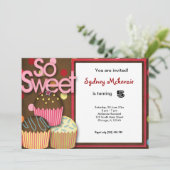 Cupcake Birthday Einladung (Stehend Vorderseite)