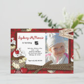 Cupcake Birthday Einladung (Stehend Vorderseite)