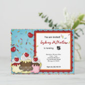 Cupcake Birthday Einladung (Stehend Vorderseite)