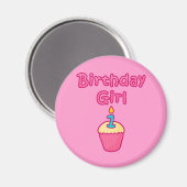 Cupcake Birthday Girl 1 Magnet (Vorderseite/Rückseite)