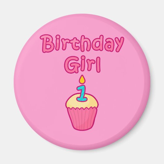 Cupcake Birthday Girl 1 Magnet (Vorne)
