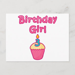 Cupcake Birthday Girl 3 Postkarte