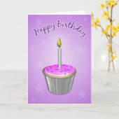 Cupcake Birthday Karte (Gelbe Blume)