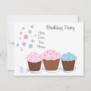 Cupcake Birthday Party Einladung