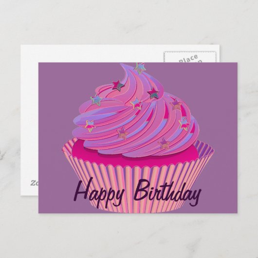 Cupcake Birthday Postkarte (Vorne/Hinten)