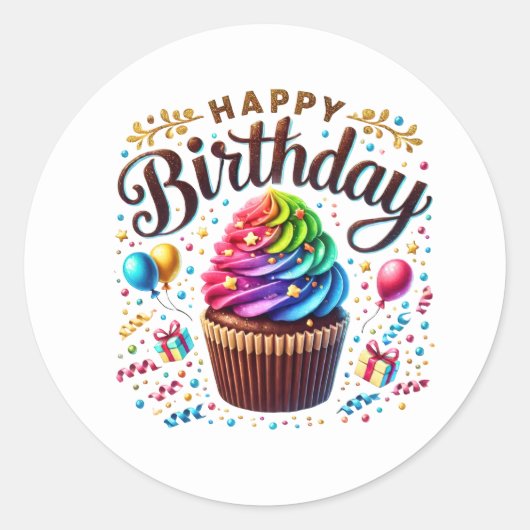 Cupcake Birthday Stickers (Vorderseite)