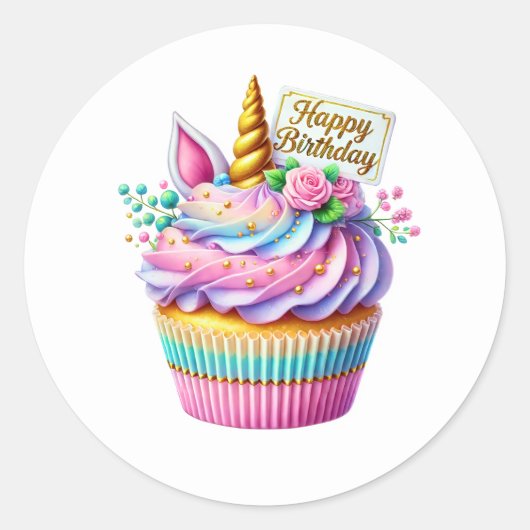 Cupcake Birthday Stickers (Vorderseite)
