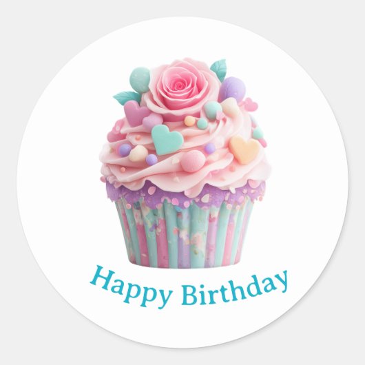 Cupcake Birthday Stickers (Vorderseite)