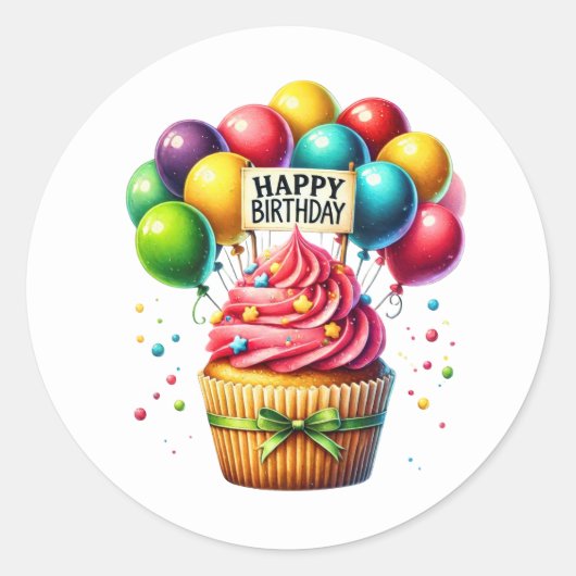 Cupcake Birthday Stickers (Vorderseite)