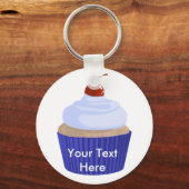 Cupcake-Blue auf Blue Schlüsselanhänger (Vorderseite)