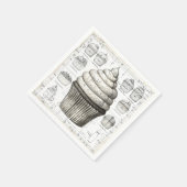 Cupcake Blueprint monochromatisch Serviette (Ecke)