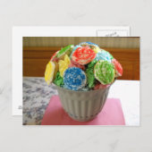 Cupcake-Blumentopf Postkarte (Vorne/Hinten)