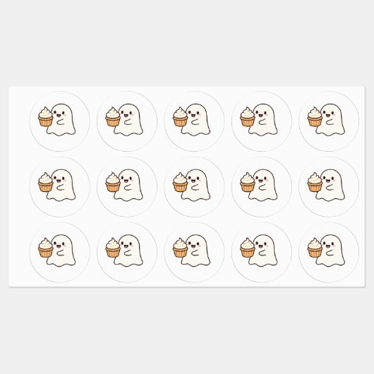 Cupcake-Boo-Aufkleber Etiketten (Blatt)