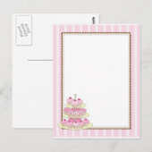 Cupcake Border Yellow Postkarte (Vorne/Hinten)