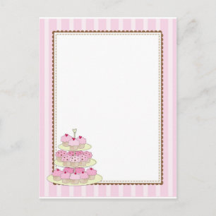 Cupcake Border Yellow Postkarte