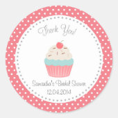 Cupcake Brautparty Vielen Dank Aufkleber (Vorderseite)