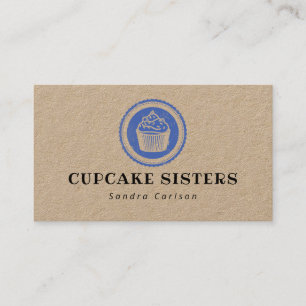 Cupcake Briefmarke Logo rustikale Kraftskarte Visitenkarte