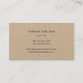 Cupcake Briefmarke Logo rustikale Kraftskarte Visitenkarte (Rückseite)